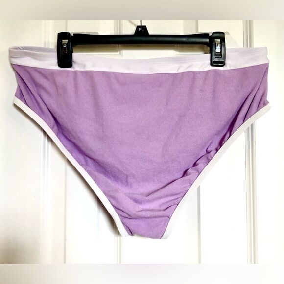 KONA SOL - NWT - L Sz 2X Terry-Textured High Waist, High Leg Bikini Bottoms - Picture 13 of 15